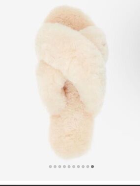 Emu Plush Crisscross Shearling Slide - Cream